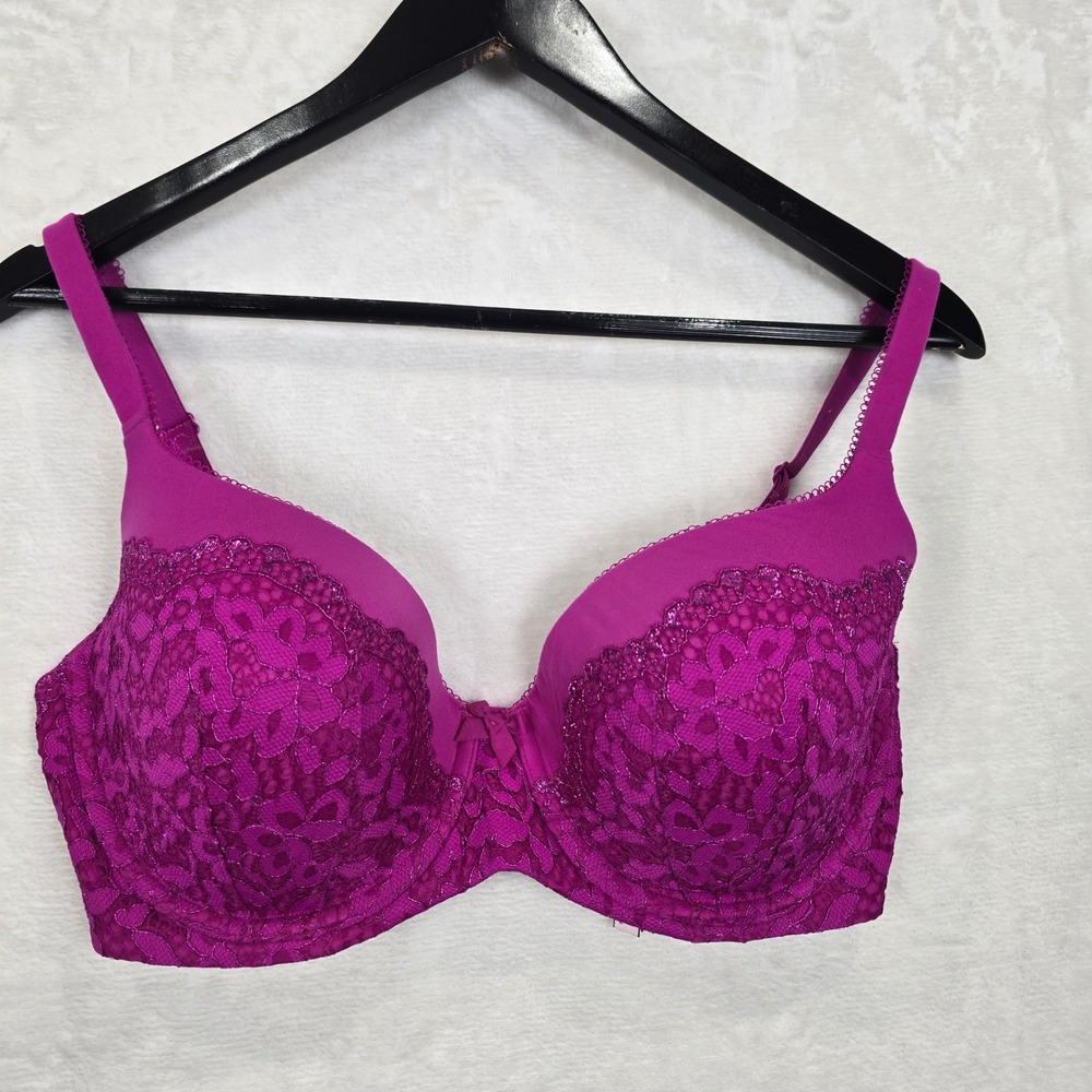 Victoria's Secret Body By Victoria Lined Demi Bra Magenta Lace 34DDD